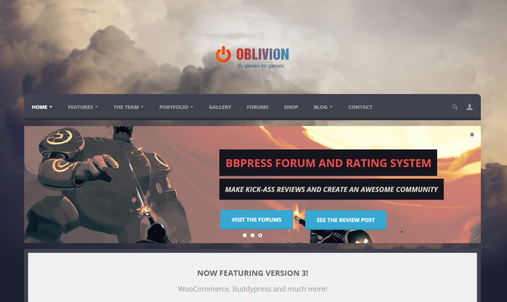 oblivion-wordpress-gaming-theme